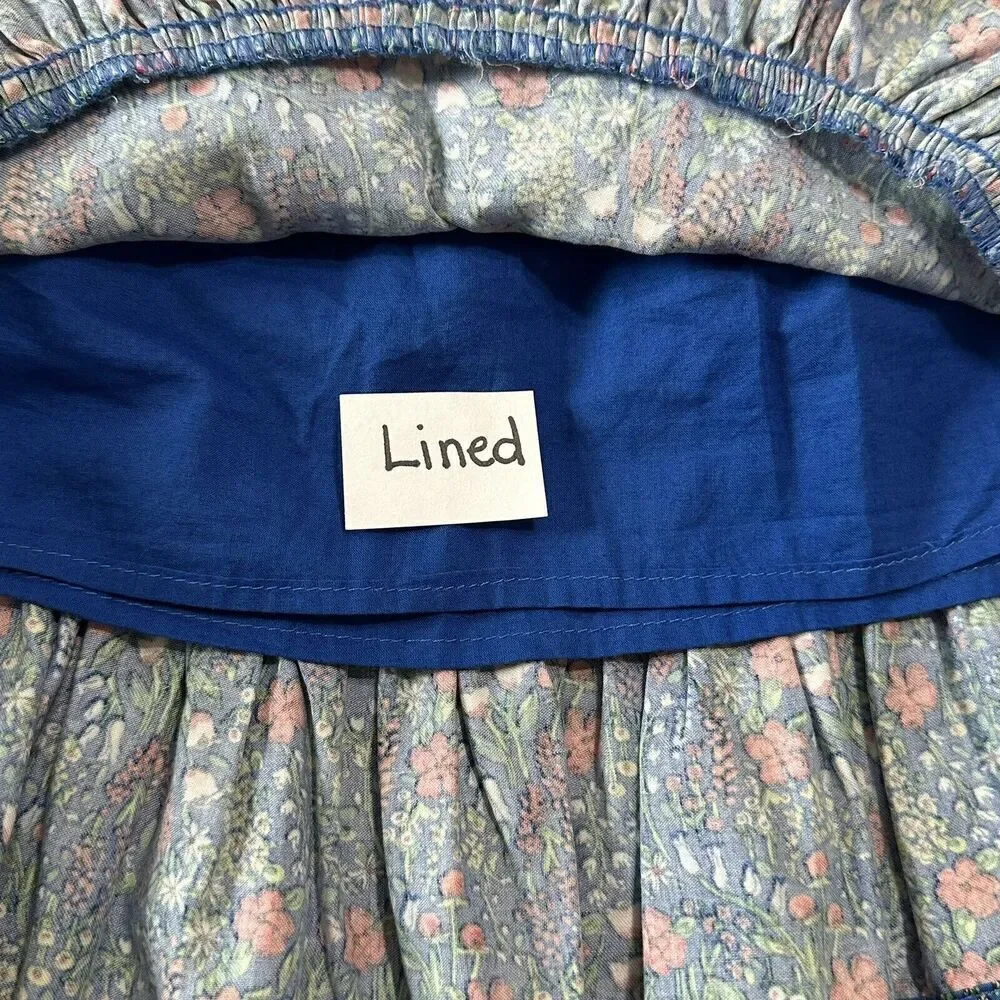 Gymboree Girls Floral Cotton Skirt Size 7/8 Lined‎ Tiered Cottagecore Prairie